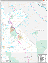 St Francois County Wall Map Premium Style 2026